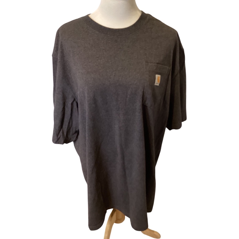 Carhartt Men's 2XL Loose Fit Dark Gray Pocket T Shirt Tall Workwear Casual